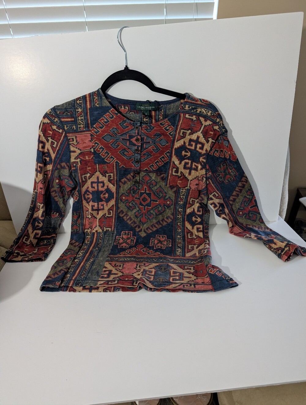 Ralph Lauren Multicolor Tribal-Print Long Sleeve Top